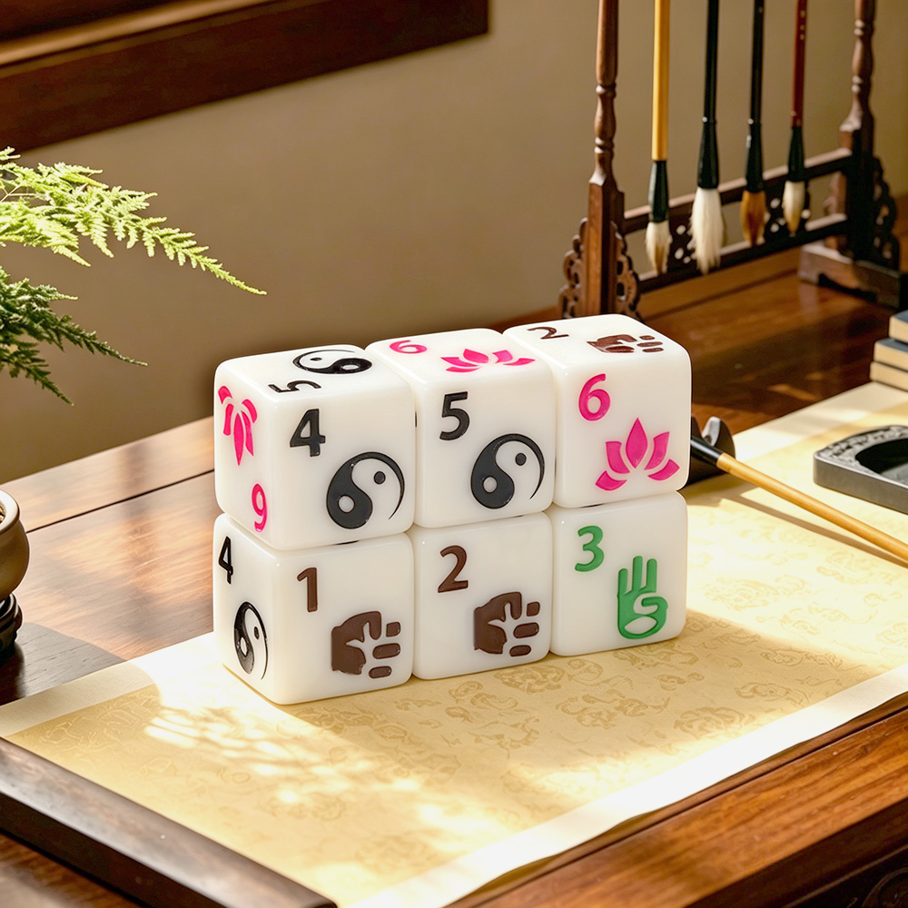 Board Game Zen - ชุดลูกเต๋าหลายเหลี่ยมธีมเซน 6 ชิ้น - ลูกเต๋า RPG