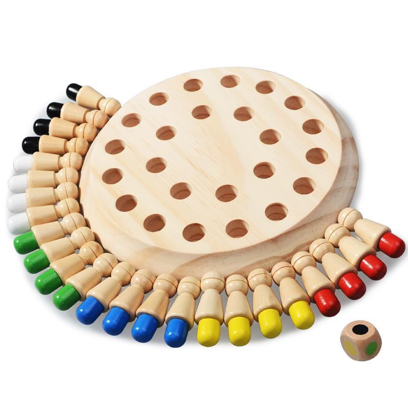 Board Game Of Life - ปริศนาไม้ของเล่น Montessori การศึกษาการเรียนรู้สี Sensory BeBe Memory