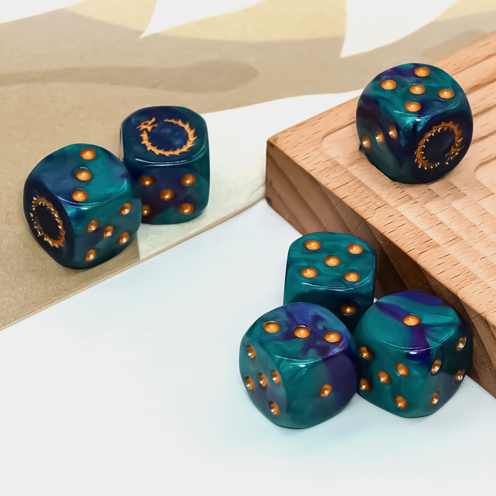 ชุดลูกเต๋า 6 ชิ้น ลายเปลวไฟสีท - Board Game Live บทวิจารณ์และราคา